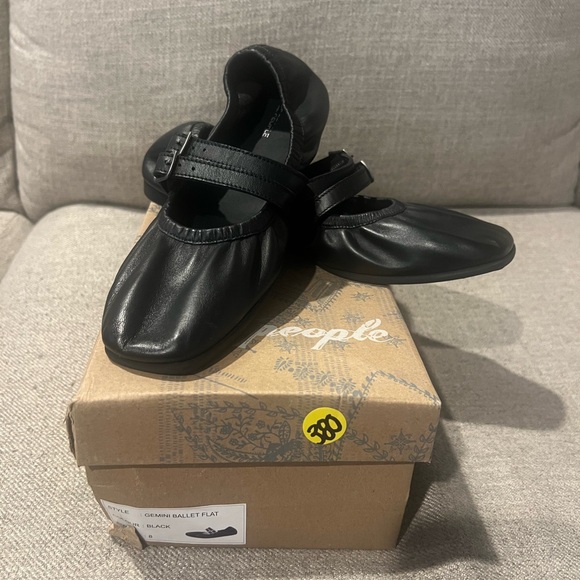 women's free people Gemini black ballet flats size 8 - Picture 2 of 9